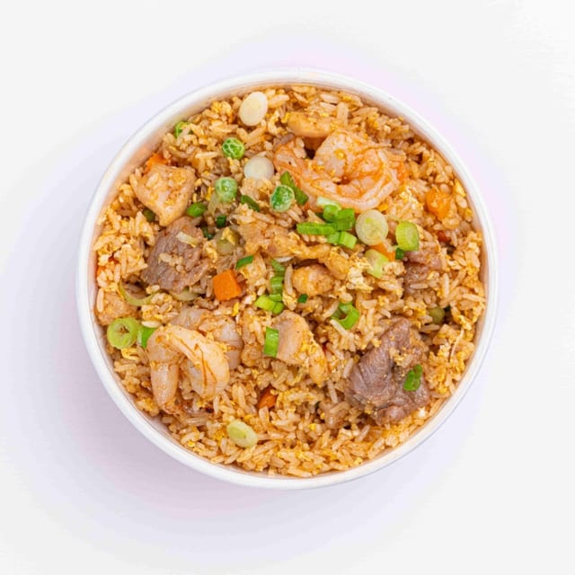 Triple Protein Fried Rice.