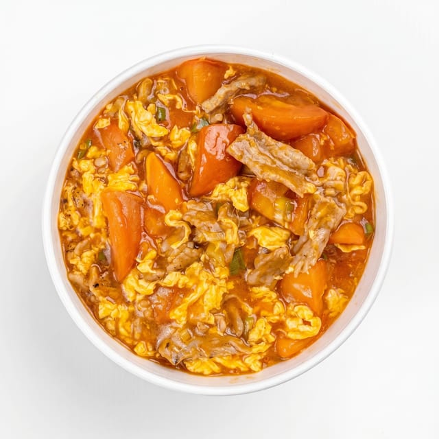 Beef With Tomato Scrambled Eggs.