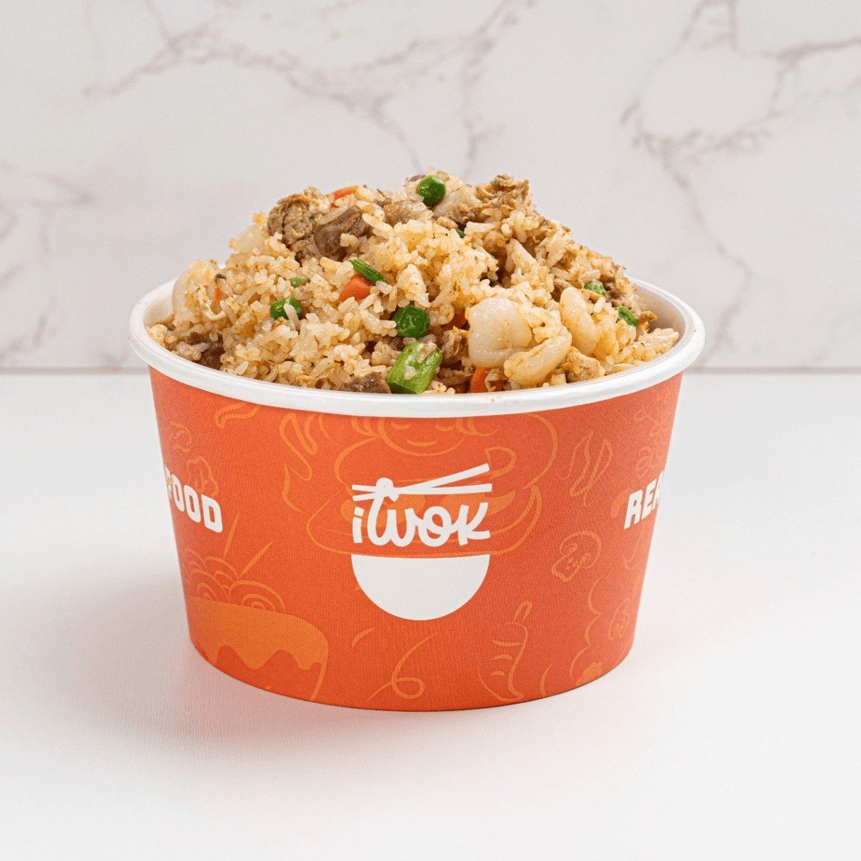 Triple Protein Fried Rice.